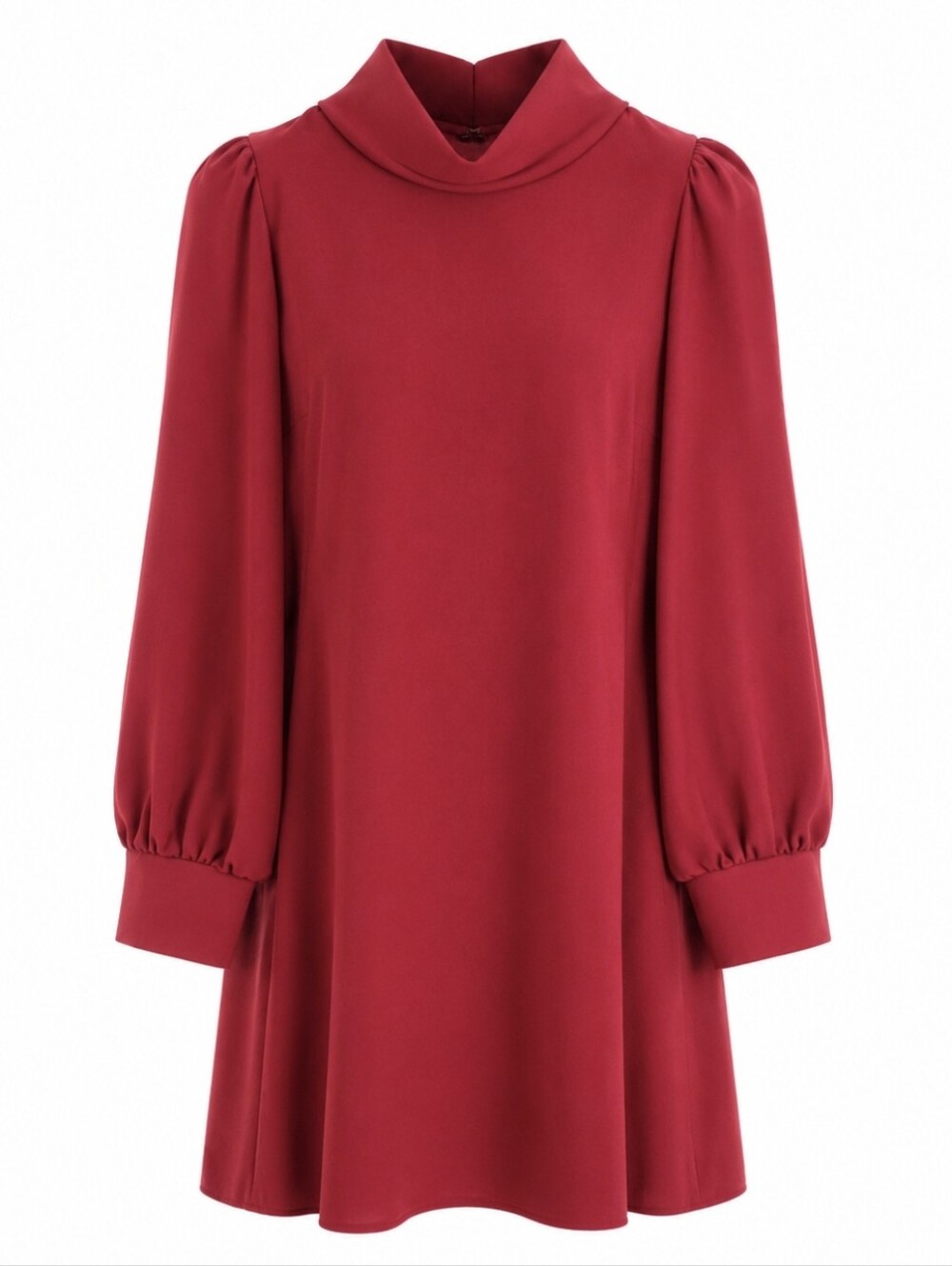 Alex Marie Heidi Crepe Dress Sz.10 Funnel Cowl Neck Long Balloon Sleeves